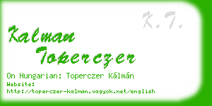 kalman toperczer business card