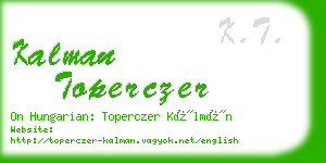 kalman toperczer business card